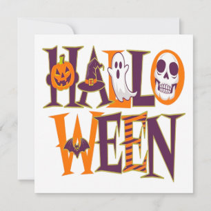Halloween vibrant colorful invitation