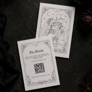 Halloween Victorian Gothic Wedding Details Qr Code Enclosure Card