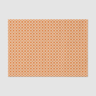 Halloween Victorian Moroccan Tiles Deep Orange Tissue Paper