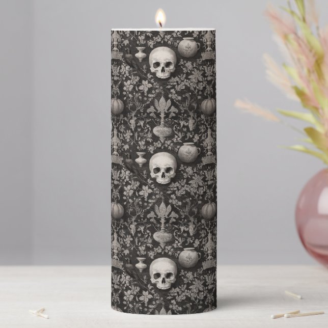 Halloween Victorian Pillar Candle (In Situ)