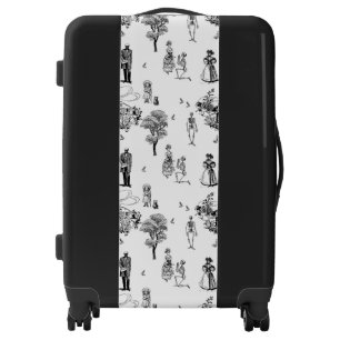halloween victorian skeleton toile skull luggage
