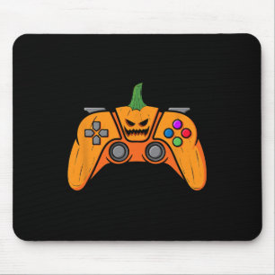 Halloween Video Game Controller With Pumpkin Face  Mouse Pad