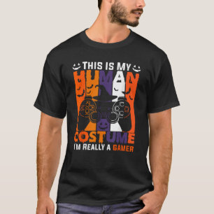 HALLOWEEN VIDEO GAMER Pumpkin Jack O Lantern Boys  T-Shirt
