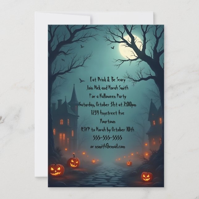 Halloween Village Invitation (Front)