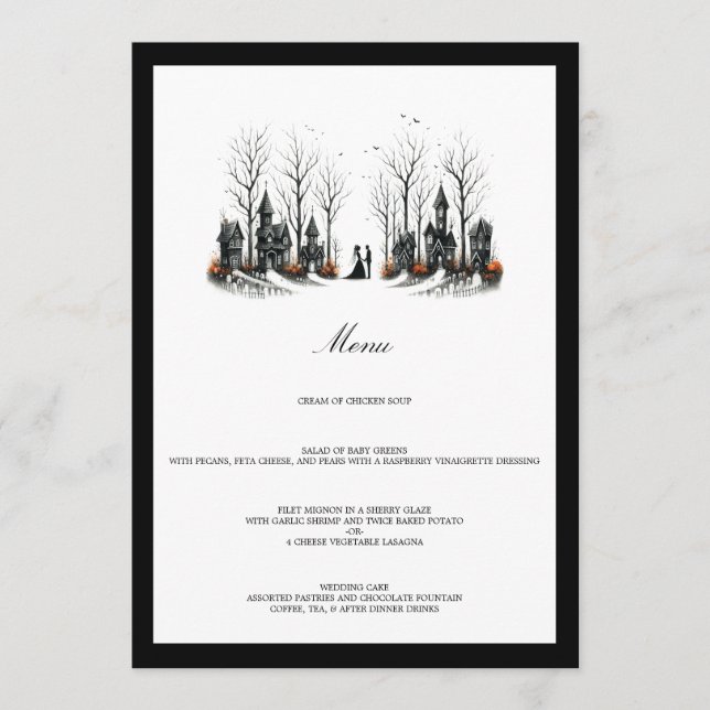 Halloween Village Wedding Menu (Front)