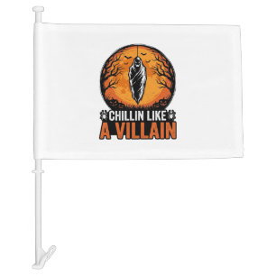 Halloween Villain Vintage Engraving Shirt Design_1 Car Flag