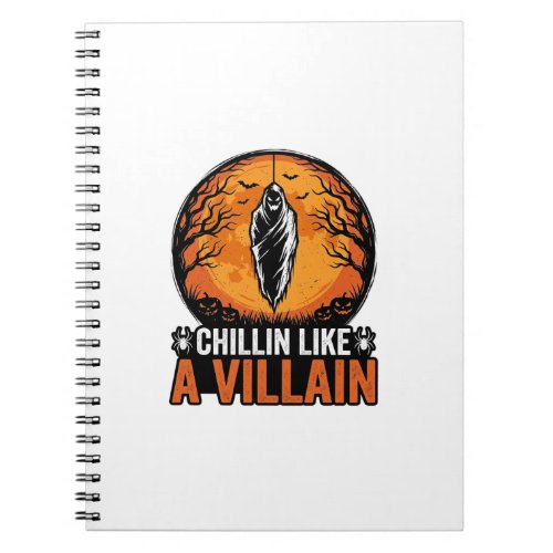 Halloween Villain Vintage Engraving Shirt Design_1 Notebook