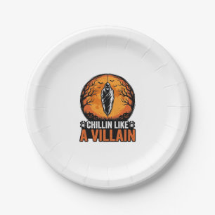 Halloween Villain Vintage Engraving Shirt Design_1 Paper Plates