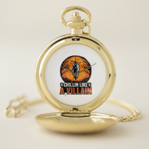 Halloween Villain Vintage Engraving Shirt Design_1 Pocket Watch