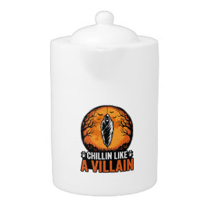 Halloween Villain Vintage Engraving Shirt Design_1 Teapot