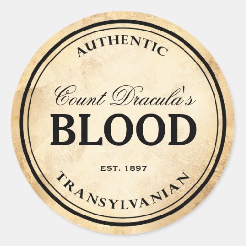 Halloween vintage alchemy vampire blood label