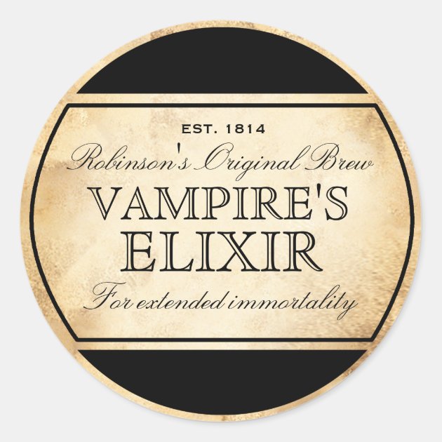 Halloween Vintage Alchemy Vampire's Elixir Label