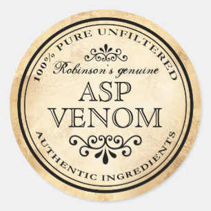 Halloween vintage apothecary asp venom label