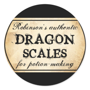 Halloween vintage apothecary dragon scales label