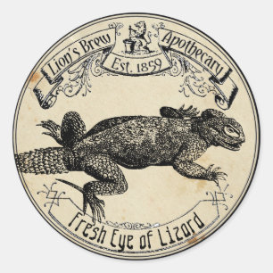 Halloween Vintage Apothecary Eye of Lizard Classic Round Sticker