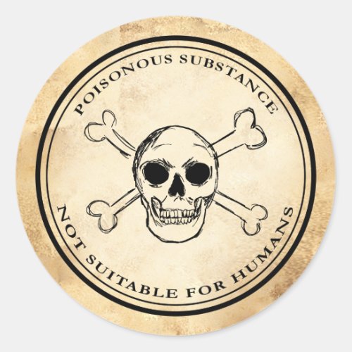 Halloween vintage apothecary poison skull label