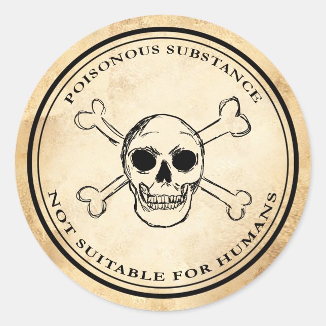 Halloween vintage apothecary poison skull label (Front)