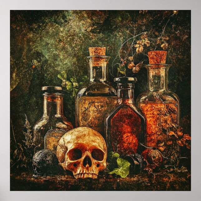 Halloween Vintage Apothecary Poster (Front)