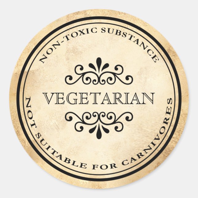Halloween vintage apothecary vegetarian label (Front)