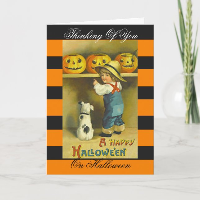 Halloween vintage art Greeting Cards (Front)