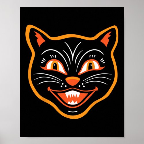 Halloween Vintage Black Cat  Poster