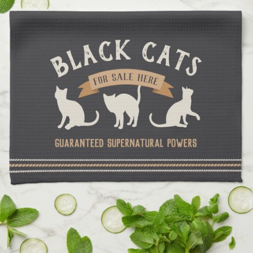 Halloween Vintage Black Cats Kitchen Towel