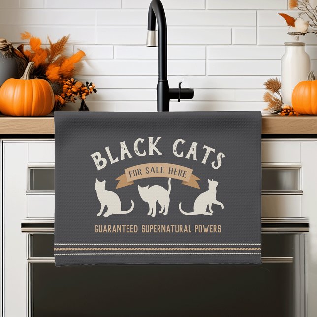 Halloween Vintage Black Cats Kitchen Towel (Creator Uploaded)
