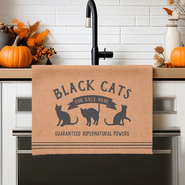 Halloween Vintage Black Cats Kitchen Towel (Creator Uploaded)