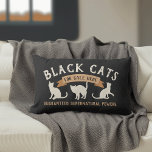 Halloween Vintage Black Cats Lumbar Pillow<br><div class="desc">Trick or treat! Dress up your home for Halloween with this fun throw pillow. Design features "Black Cats For Sale Here,  Guaranteed Supernatural Powers" in vintage-style lettering with three cat silhouette illustrations.</div>