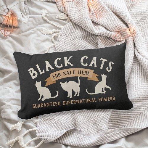 Halloween Vintage Black Cats Lumbar Pillow