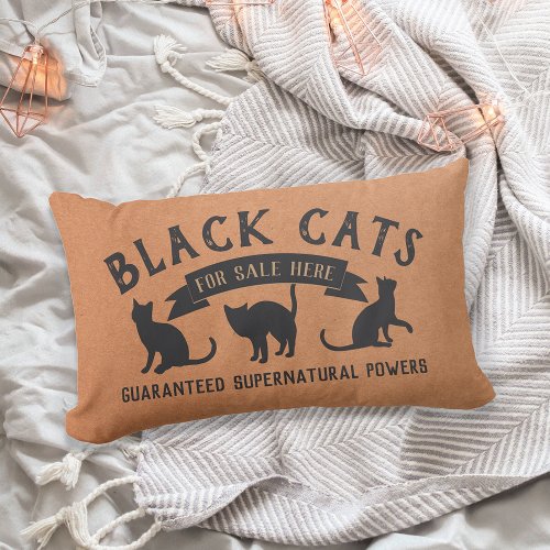 Halloween Vintage Black Cats Lumbar Pillow