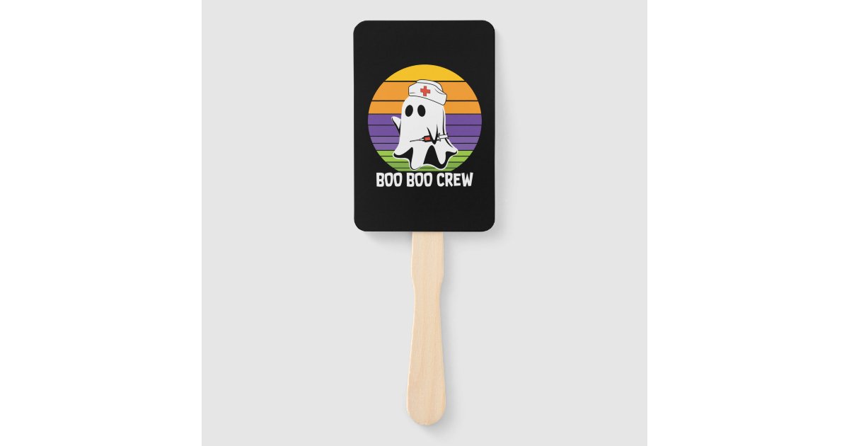 Halloween Vintage Boo Boo Crew Birthday Hand Fan | Zazzle