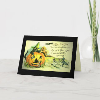 Halloween Vintage card "Funny mice cute"