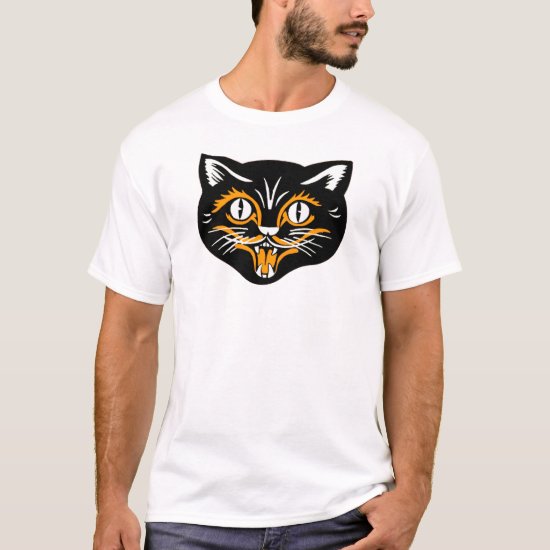 Halloween Vintage Cat Face T-Shirt