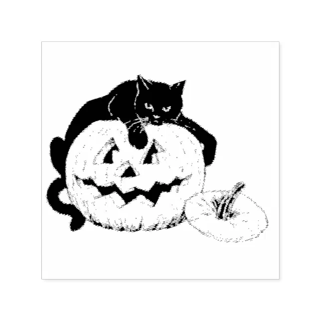 vintage halloween pumpkin drawing