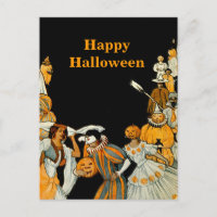 Halloween Vintage Costume Party Holiday Postcard