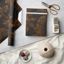 Halloween Vintage Damask Wrapping Paper