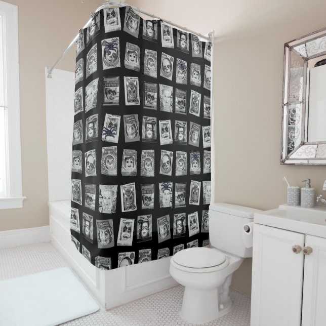 Halloween Vintage Decor Shower Curtain (In Situ)