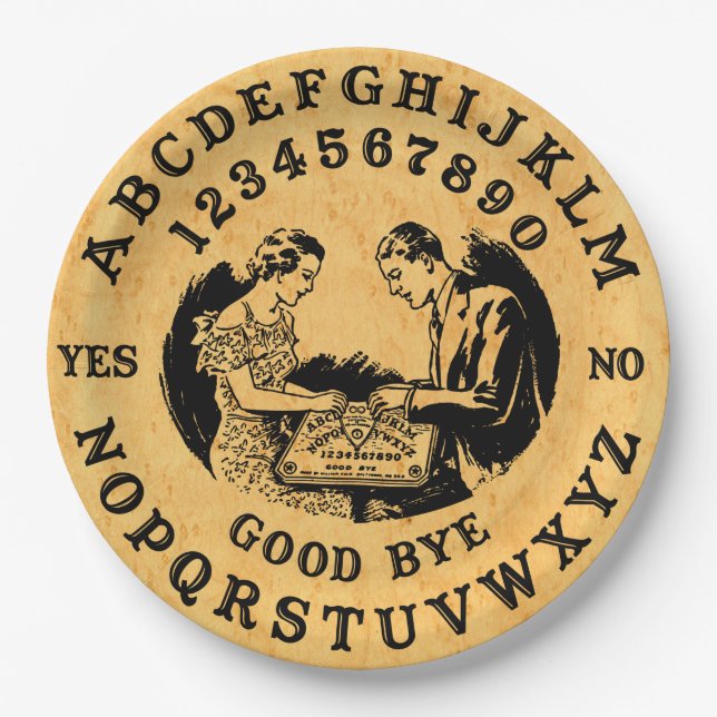 Halloween Vintage Design - Talking Board Paper Plates (Front)
