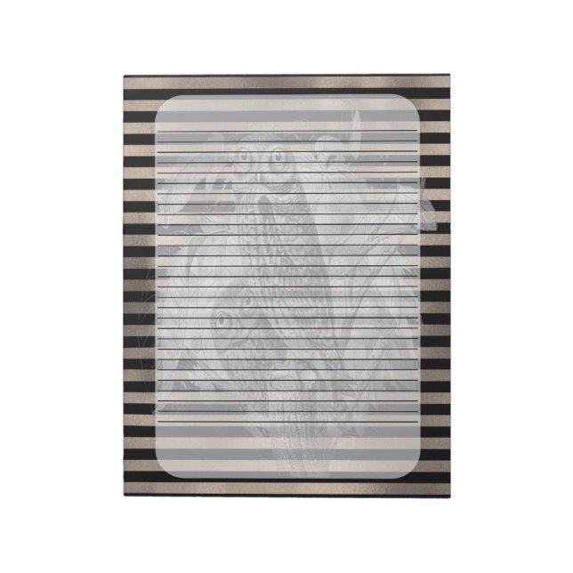 Halloween Vintage Ephamera Owl Family Notepad (Rotated)