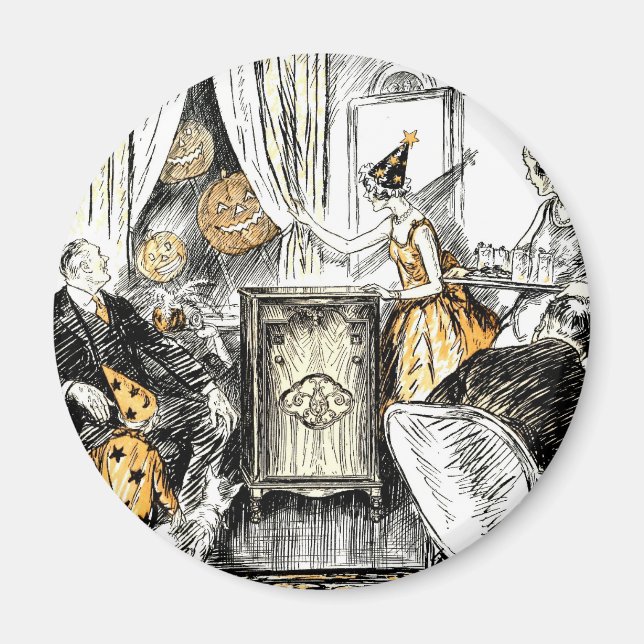 Halloween Vintage Flappers Magnet (Front)