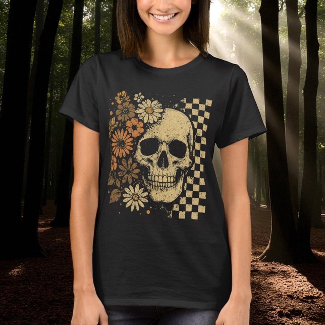 Halloween Vintage Floral Skull T-Shirt (Creator Uploaded)