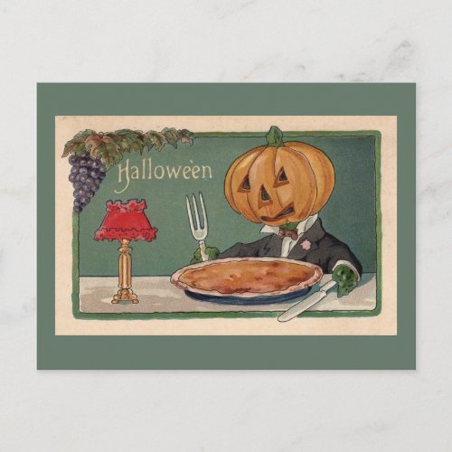 Halloween Vintage Funny Jol Man Illustration Postcard
