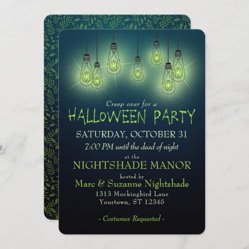 Halloween Vintage Glowing Lights Invitation