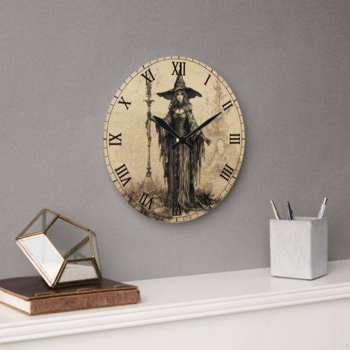  Halloween Vintage Gothic Witch Wall Clock