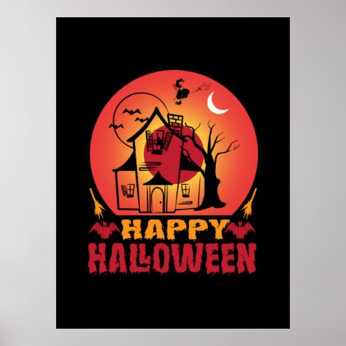 Halloween Vintage Happy Halloween Birthday Poster