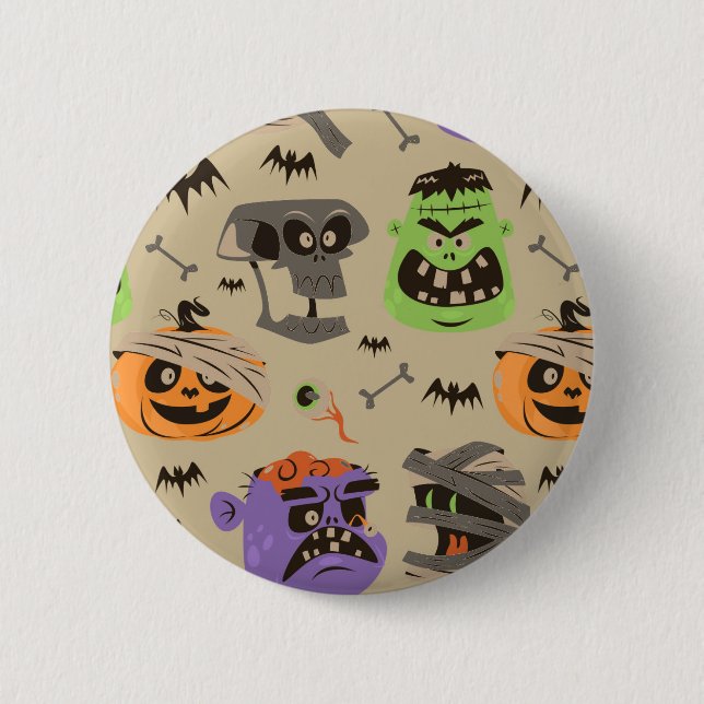 Halloween vintage pattern button (Front)