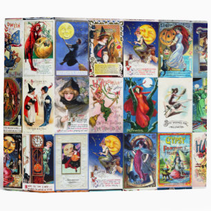 Halloween Vintage Postcard 3 Ring Binder