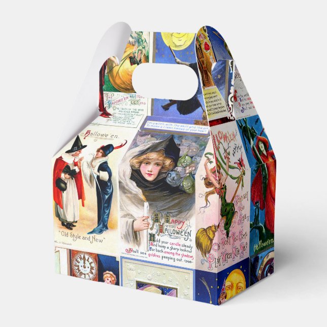 Halloween Vintage Postcard Favor Boxes (Front Side)
