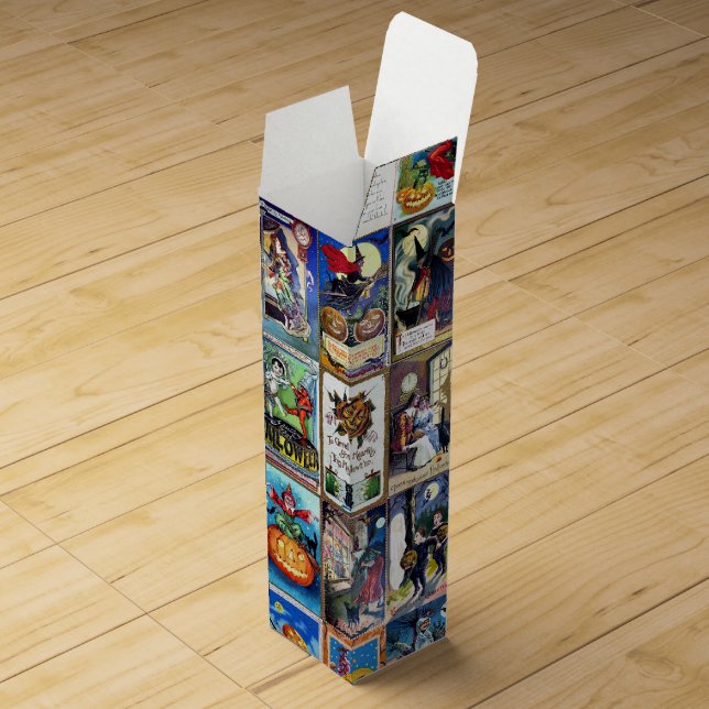 Halloween Vintage Postcard Wine Box (Opened)